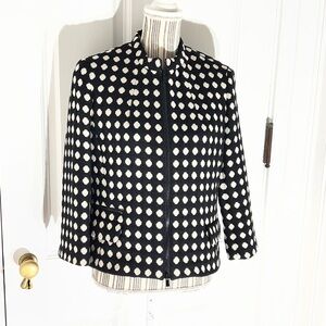 Polka Dot Women's Jacket wool zip jones of New York size 12 B380
